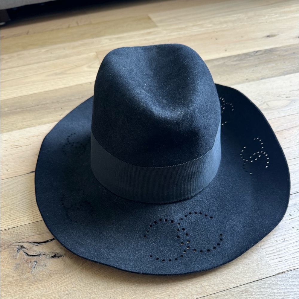 RARE Vintage Chanel CC Felt Cowboy Hat